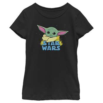 Girl's Star Wars The Mandalorian The Child Cartoon Shiny Eyes T-Shirt