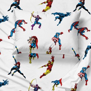 Saturday Park Marvel Comics Avengers Invincible 100% Organic Cotton Sheet Set - 1 of 4