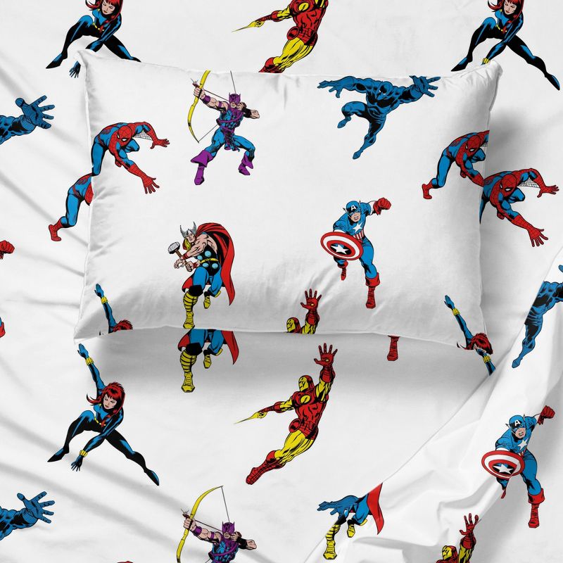 Saturday Park Marvel Comics Avengers Invincible 100% Organic Cotton Sheet Set, 1 of 11
