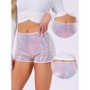 INSPIRE CHIC Women's Mid Rise Solid Sparkle Sequin Zipper Shorts - 2 of 4