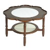 PAGED Petal Shaped Wooden Coffee Table, Modern Side Table with Rattan Shelf and Unique Tabletop, 31.5" Bedside Table for Living Room, Bedroom - 4 of 4