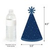 Big Dot of Happiness Navy Confetti Stars - Cone Happy Birthday Party Hats for Kids and Adults - Set of 8 (Standard Size) - 3 of 4
