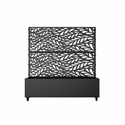 Lirago Iron Black Arch Mobile Planters Planting Box Trellis for Climbing Plants 47x47