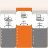 FONTOI Task and Office Chairs, Office Chair with Fixed Armrests and Adjustable Foot Ring, Swivel Task Chair for Office, Gray, 28.35"*48.8"*28.35" - 3 of 4