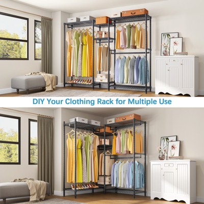 Black Heavy Duty Wire Freestanding Closet with Adjustable Shelves