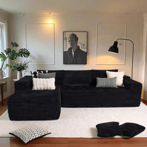 Racxily Cloud Sectional Sofa, L-Shape Chaise Modular Couch with Deep Seat for Living Room & Bedroom - 1 of 4