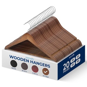 SereneLife Solid Wood Clothes Hangers - 1 of 4
