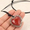Leather Cord Necklace Chain Multilayer Wooden Pendant Necklaces Vintage Jewelry Boho Long Sweater Necklace for Women Men - 3 of 4