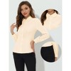 Allegra K Women's Work Peter Pan Collar Long Bishop Sleeve Button Down Shirt - 2 of 4