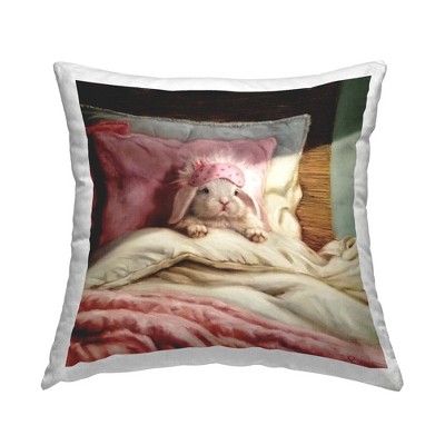 Stupell Industries Bunny Rabbit Resting in Bed Modern Portrait
