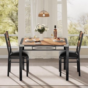Jojoka Dining Table Set for 2 with Upholstered Chairs,Wood Kitchen Table Chairs Set for Small Space - 1 of 4