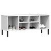 vidaXL Shoe Cabinet Shoe Cubby with 6 Compartments Shoe Rack Solid Pine Wood - White - 3 of 4