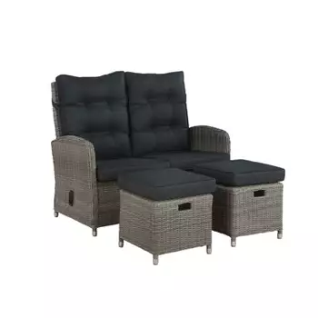 Uitgebreid Monarchie hulp in de huishouding 2pc Asti Wicker Outdoor Recliner & 15" Ottoman Patio Seating Set - Gray -  Alaterre Furniture : Target