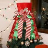 Aoibox Christmas Tree Topper Hat 12 x 9 Inch Red and Green Top Hat with Striped Bow and Lollipop 1 Piece Holiday Winter Decor - 2 of 4