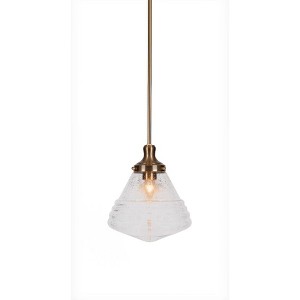Toltec Lighting Juno 1 - Light Pendant in  New Aged Brass with 10" Clear Bubble Shade - 1 of 1