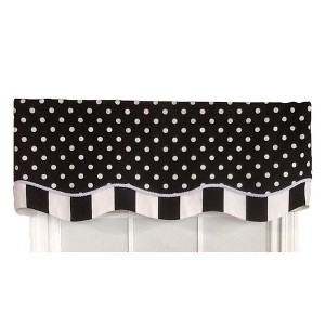 Glory Dotty Style High Quality 3" Rod Pocket Valance 50" X 16" Black by RLF Home - 1 of 4