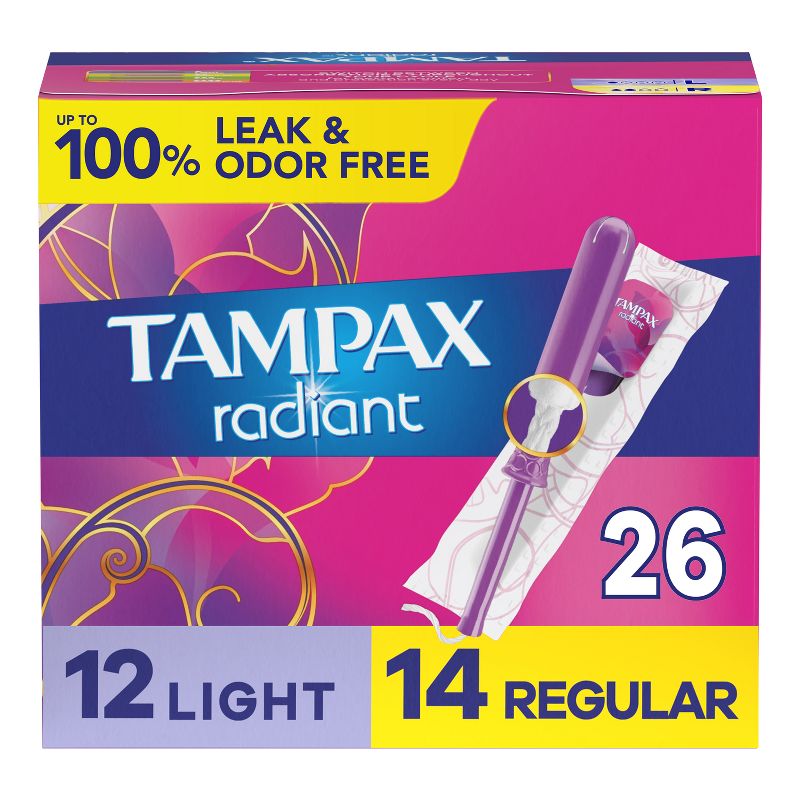 Tampax Radiant Light and Regular Duo-Pack Tampons - 26ct, 1 of 13