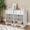 Costway 4-Drawer Dresser Modern Chest Storage Organizer with Open Shelves Anti-Tip Kits White/Black - 4 of 4