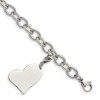 Chisel Stainless Steel Polished Link with Heart Lobster Clasp Charm 8" Bracelet - 2 of 4