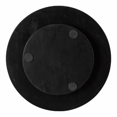 Black Mango Wood 3-Tier Modern Minimalist Tray