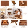 Yaheetech PU Leather Accent Armchair Living Room Chair, Brown - 4 of 4
