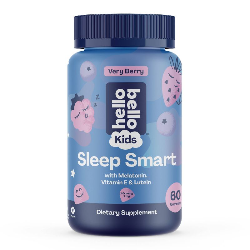 Hello Bello Kids&#39; Sleep Smart Vegan Gummies with 1mg Melatonin - Very Berry - 60ct, 1 of 8
