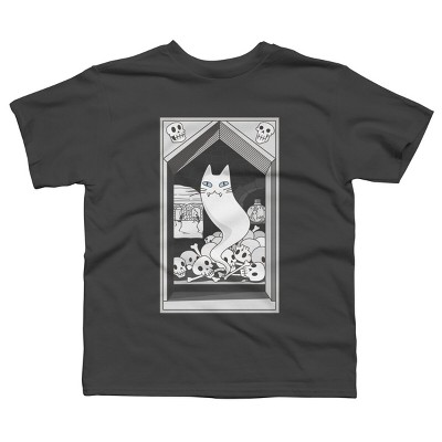 Boy's Design By Humans Ghost cat the Keeper of the Crypt By runcatrun T-Shirt