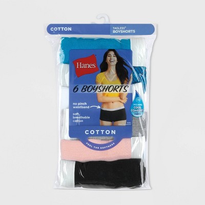 Hanes Women's Cotton Sporty 6pk Boy Shorts - Colors May Vary