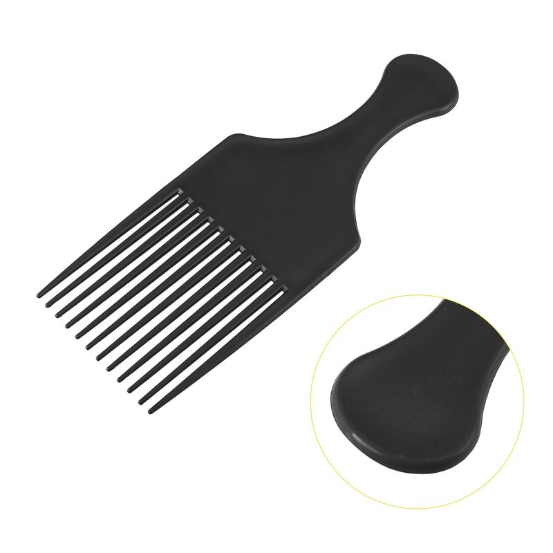 Unique Bargains Afro Hair Pick Comb Hair Comb Hairdressing Styling Tool for Curly Hair for Men Women Black 3 Pcs, 3 of 5