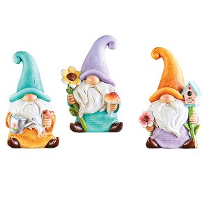 Collections Etc Hand-Painted Springtime Tabletop Gnome Figurines - Set of 3 3 X 2.25 X 5 - 1 of 2