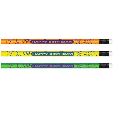 Moon Products Neon Happy Birthday Pencil, Pack of 144