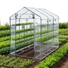 Large 57x85x77 Portable Greenhouse with 8 Shelves, Heavy Duty Walk in Green House, PE Cover & Mesh Windows for Outdoor and Indoor Garden Use, White - 2 of 4