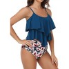 Clearlove Tankini Swimsuits for Women High Waisted Ruffle Tops with Tummy Control Bottom Two Piece Bathing Suit - 2 of 4