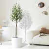 Olive Tree Artificial, Faux Olive Tree with Pot, Fake Tall Plant Indoor Outdoor with Natural Wood Trunk & Lifelike Fruits for Home Office Living Room - 4 of 4