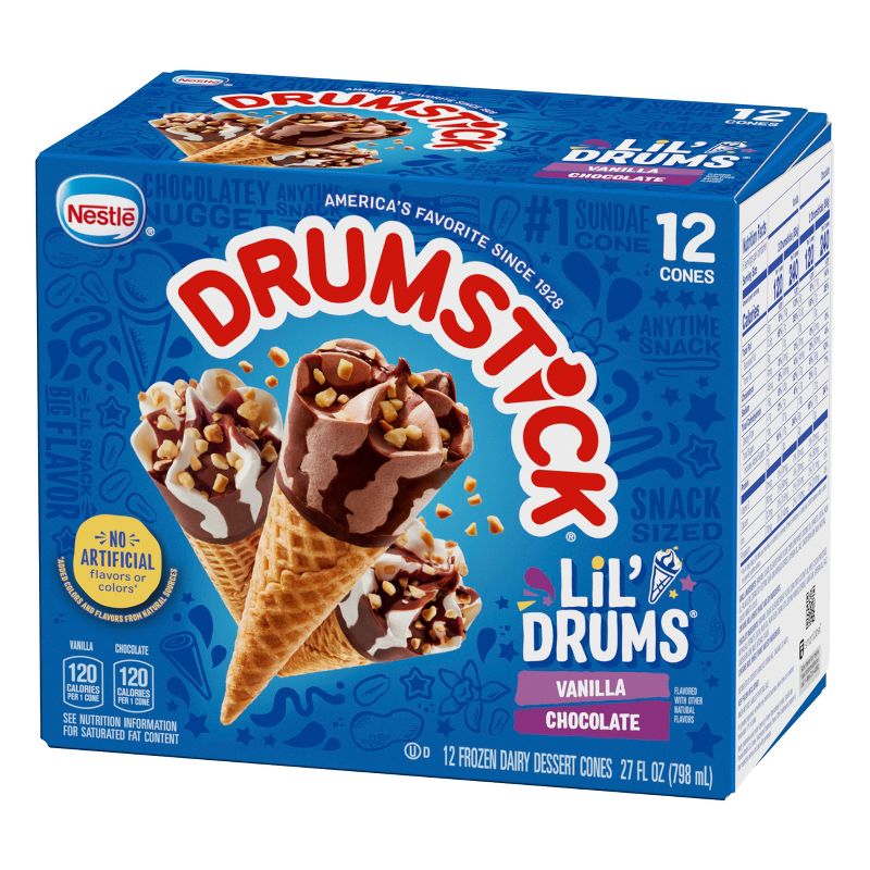 Nestle Drumstick Lil&#39; Drums Vanilla Chocolate Ice Cream Cones - 12ct, 6 of 16