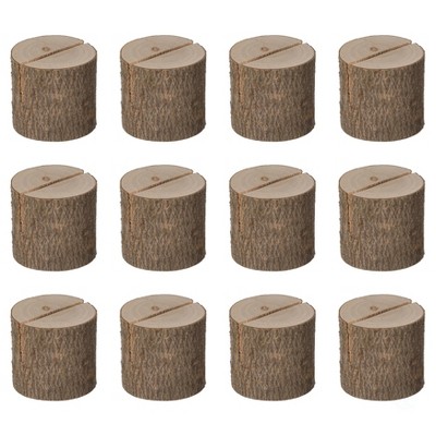 Vintiquewise Natural Wooden Rustic Table Wood Place Card Holder, Set of Twenty-Four Pieces