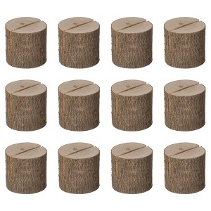 Vintiquewise Natural Wooden Rustic Table Wood Place Card Holder, Set of Twenty-Four Pieces - 1 of 4