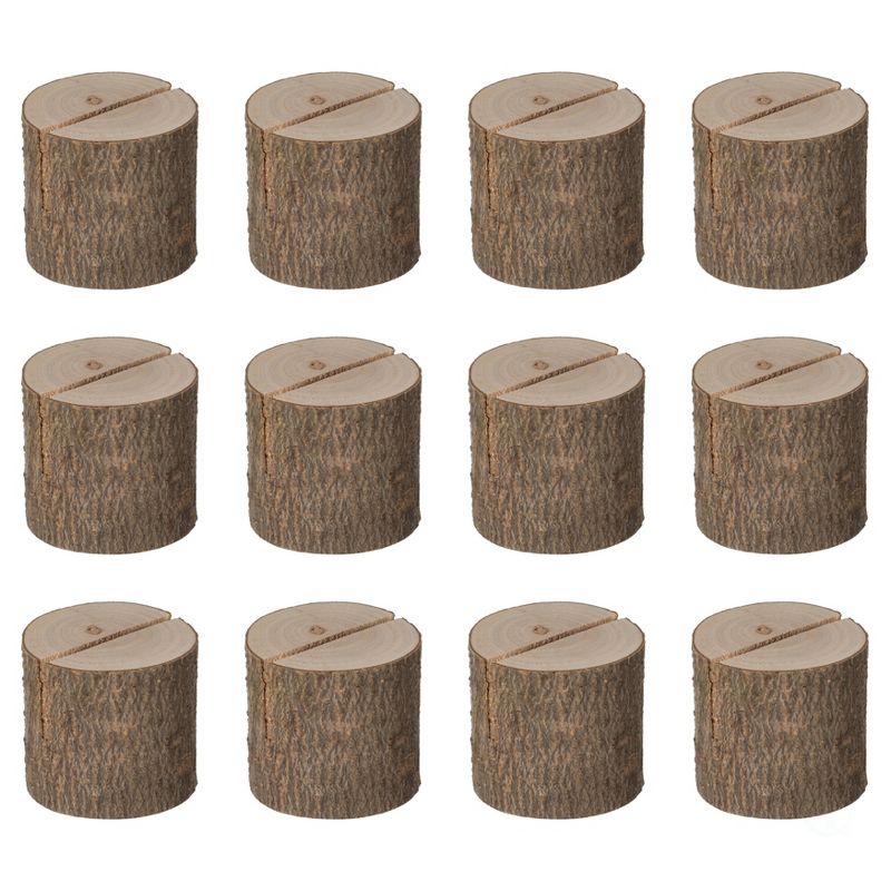 Vintiquewise Natural Wooden Rustic Table Wood Place Card Holder, Set of Twenty-Four Pieces, 1 of 8