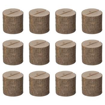 Vintiquewise Natural Wooden Rustic Table Wood Place Card Holder, Set of Twenty-Four Pieces
