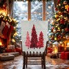 Unique Bargains Dining Chair Slipcovers Christmas Tree Pattern Linen Beige 22.83"x19.29" 1Pc - 2 of 4