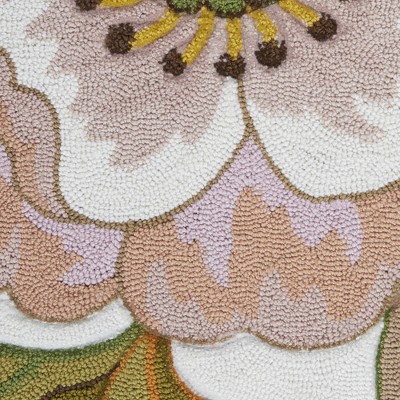 Ivory Floral Handmade Tufted Round XXL Area Rug
