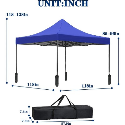 Blue 10x10 Waterproof Pop Up Canopy Tent with Sand Bags