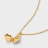 14K Gold Dipped Bow Mother of Pearl Heart Locket Pendant Necklace - Gold: Singapore Chain, Gift Box Included - 4 of 4