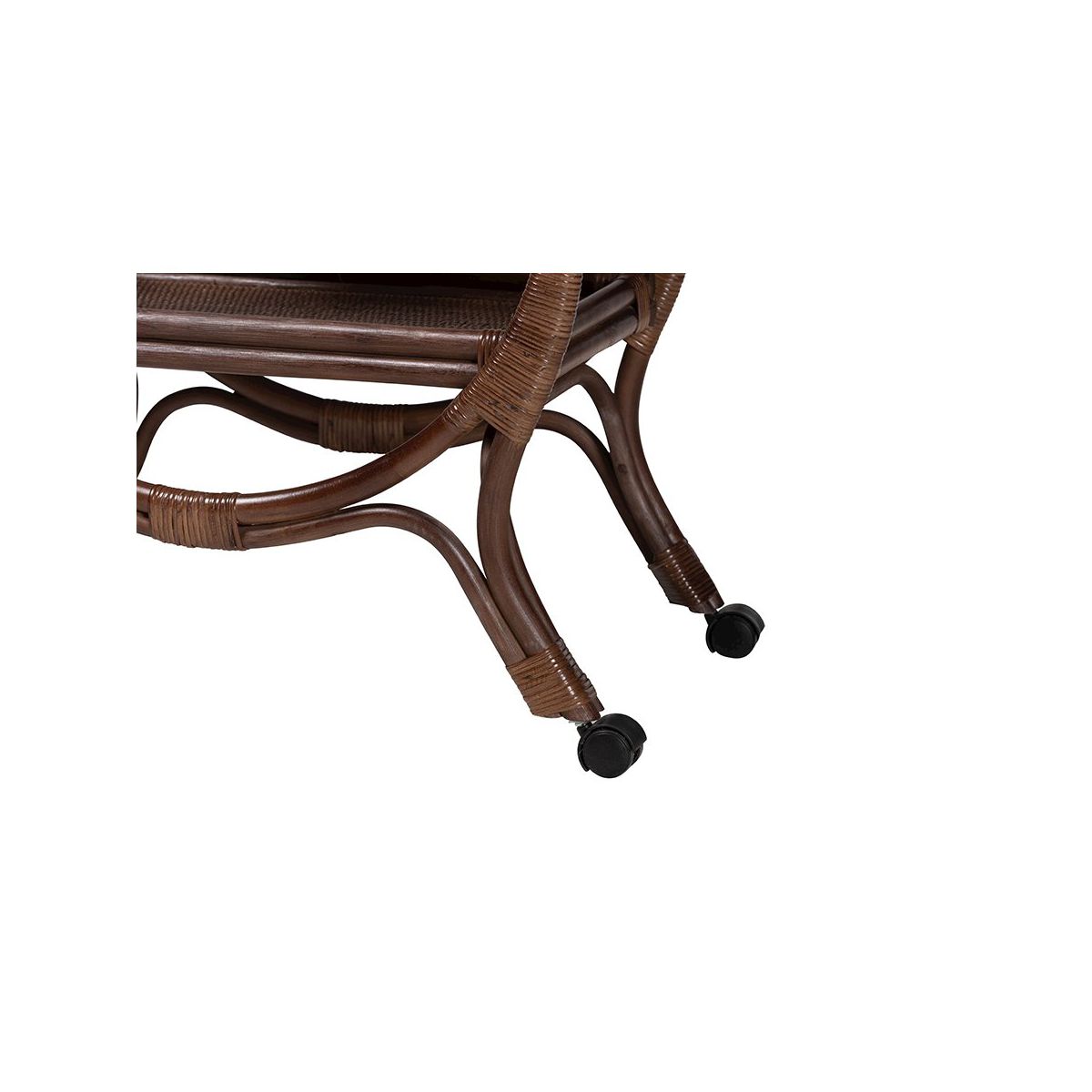 bali & pari,Selah Natural Rattan Kitchen Cart, Handwoven 2-Tier Mobile Serving Cart - thumbnail 7