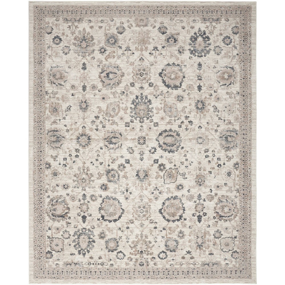 Photos - Area Rug Nourison 7'10"x9'10" Eco Cycle Floral Machine Woven Indoor  Ivory 