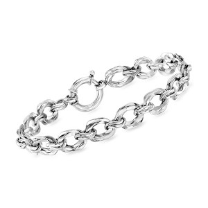 Ross-Simons Sterling Silver Double-Oval Link Bracelet - 1 of 3