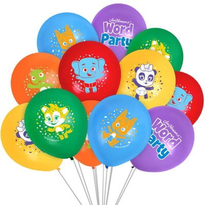 Treasures Gifted Word Party Balloons - Word Party Birthday Supplies - 24 Pack