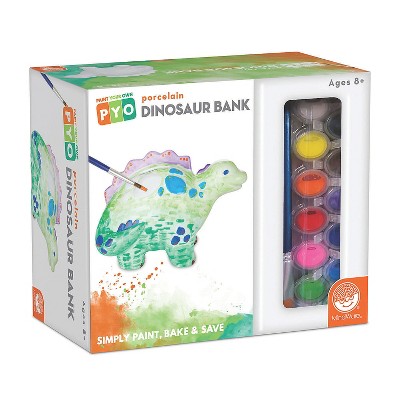 MindWare Paint Your Own Porcelain Bank: Dinosaur - Creative Activities - 3 Pieces