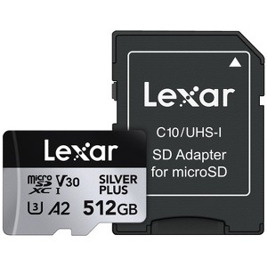 Lexar® Professional SILVER PLUS Series microSDXC™ UHS-I Card with SD™ Adapter - 1 of 4