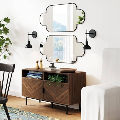 Matte Black Adjustable Metal Plug-In Wall Sconce Set
